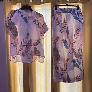 COPY - Cynthia Rowley floral linen pants